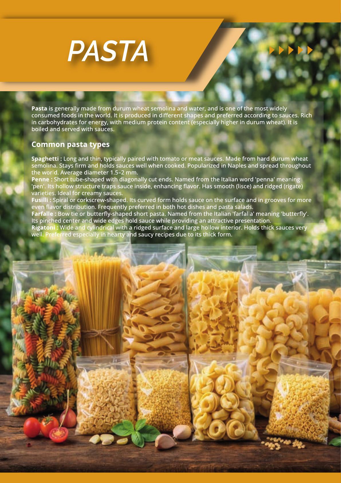 TNC Premium Pasta - Spaghetti, Penne, Farfalle and Fusilli